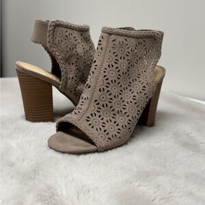 LC Lauren Conrad Taupe Cutout Heeled Sandals